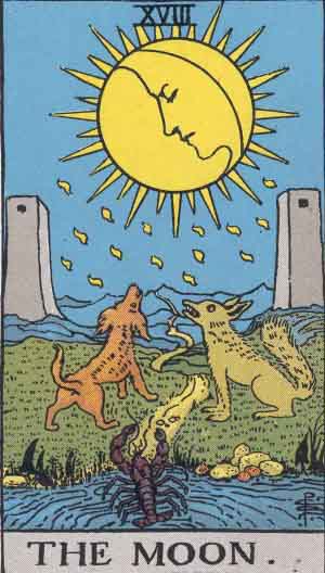 La Lune — Rider-Waite tarot card