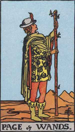 Valet de Bâtons — Rider-Waite tarot card