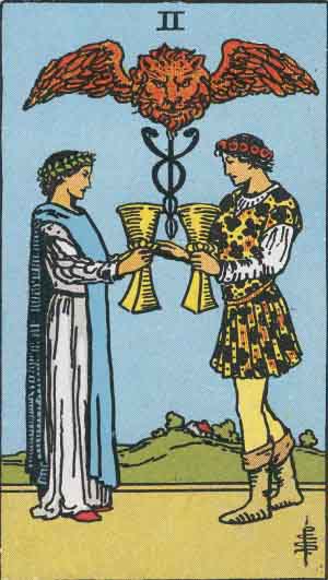 Dos de Copas — Rider-Waite tarot card
