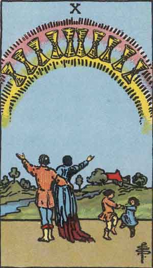 Diez de Copas — Rider-Waite tarot card