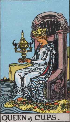 Reina de Copas — Rider-Waite tarot card