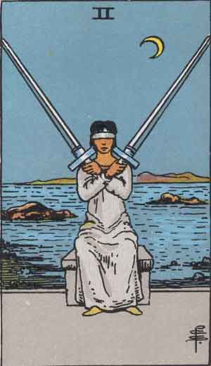 Dos de Espadas — Rider-Waite tarot card