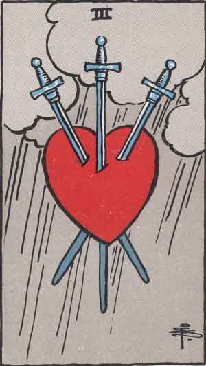 Trois d'Épées — Rider-Waite tarot card