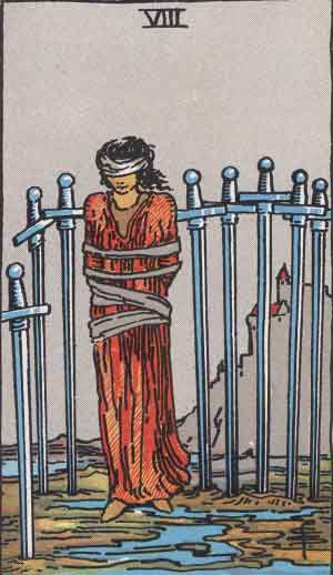Huit d'Épées — Rider-Waite tarot card